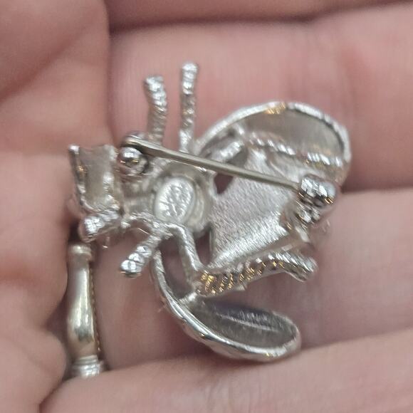 Vintage JOAN RIVERS Silver Purple Amethyst Bee Pin Bug Brooch Blue Tanzanite - Picture 3 of 4